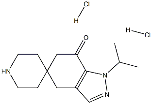 1-ISOPROPYL-4,6-DIHYDROSPIRO[INDAZOLE-5,4-PIPERIDIN]-7(1H)-ONE 2HCL Structure