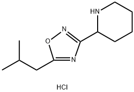 2-[5-(2-Methylpropyl)-1,2,4-oxadiazol-3-yl]piperidine hydrochloride Structure