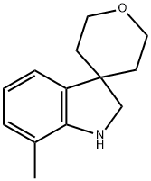 7-Methyl-1,2-dihydrospiro[indole-3,4-oxane] 구조식 이미지