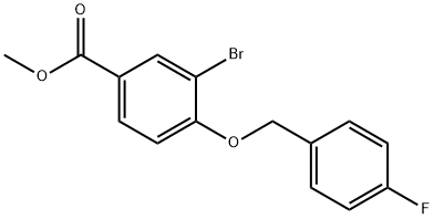 3-Bromo-4-(4-fluoro-benzyloxy)-benzoic acid methyl ester 구조식 이미지