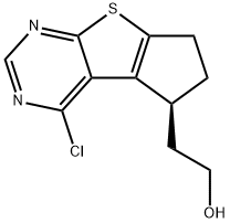 (S)-2-(4-Chloro-6,7-Dihydro-5H-Cyclopenta[4,5]Thieno[2,3-D]Pyrimidin-5-Yl)Ethanol 구조식 이미지