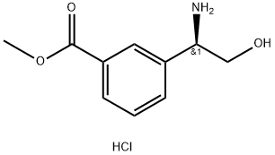 (R)-Methyl 3-(1-amino-2-hydroxyethyl)benzoate hydrochloride 구조식 이미지