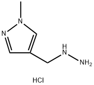 4-(Hydrazinylmethyl)-1-Methyl-1H-Pyrazole Trihydrochloride 구조식 이미지