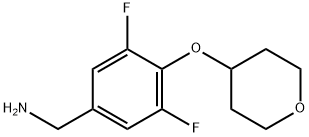 [3,5-Difluoro-4-(oxan-4-yloxy)phenyl]methanamine Structure