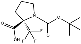 (R)-1-(TERT-BUTOXYCARBONYL)-2-(TRIFLUOROMETHYL)PYRROLIDINE-2-CARBOXYLIC ACID Structure
