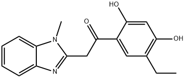 1-(5-ethyl-2,4-dihydroxyphenyl)-2-(1-methyl-1H-benzo[d]imidazol-2-yl)ethan-1-one Structure