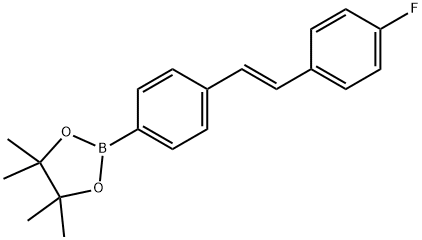 (E)-2-(4-(4-fluorostyryl)phenyl)-4,4,5,5-
tetramethyl-1,3,2-dioxaborolane Structure