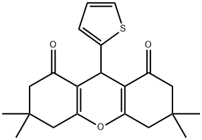 3,3,6,6-tetramethyl-9-(thiophen-2-yl)-3,4,5,6,7,9-hexahydro-1H-xanthene-1,8(2H)-dione 구조식 이미지