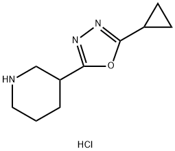 3-(5-Cyclopropyl-1,3,4-oxadiazol-2-yl)piperidine hydrochloride Structure