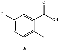 3-Bromo-5-chloro-2-methyl-benzoic acid Structure