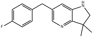 6-(4-fluorobenzyl)-3,3-dimethyl-2,3-dihydro-1H-pyrrolo[3,2-b]pyridine Structure