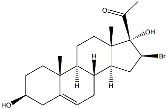 Pregn-5-en-20-one,16-bromo-3,17-dihydroxy-, (3b,16b)- (9CI) 구조식 이미지