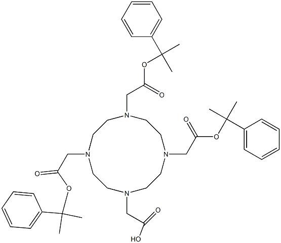 1,4,7,10-Tetraazacyclododecane-1,4,7,10-tetraacetic acid, 1,4,7-tris(1-methyl-1-phenylethyl) ester Structure