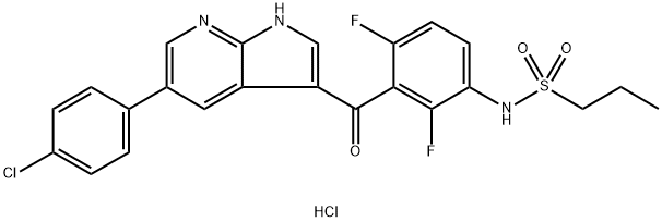 N-(3-(5-(4-chlorophenyl)-1H-pyrrolo[2,3-b]pyridine-3-carbonyl)-2,4-difluorophenyl)propane-1-sulfonamide Structure