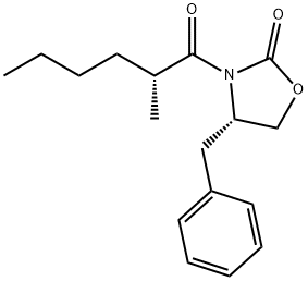 (4S)-4-benzyl-3-[(2R)-2-methylhexanoyl]-1,3-oxazolidin-2-one Structure