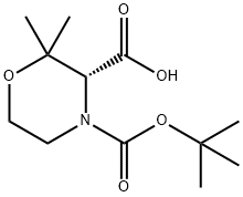 (R)-4-(TERT-BUTOXYCARBONYL)-2,2-DIMETHYLMORPHOLINE-3-CARBOXYLIC ACID 구조식 이미지