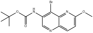 tert-butyl (4-bromo-6-methoxy-1,5-naphthyridin-3-yl)carbamate Structure