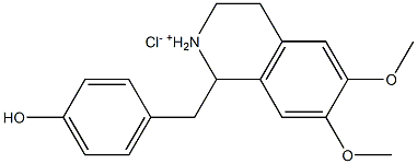 4-[(6,7-dimethoxy-1,2,3,4-tetrahydroisoquinolin-2-ium-1-yl)methyl]phenol:chloride Structure