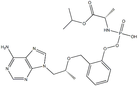 isopropyl ((R)-((((R)-1-(6-amino-9H-purin-9-yl)propan-2-yl)oxy)methyl)(phenoxy)phosphoryl)-L-alaninate Structure