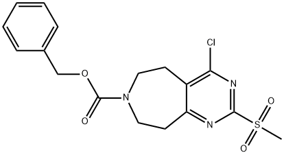 Benzyl 4-Chloro-2-(Methylsulfonyl)-8,9-Dihydro-5H-Pyrimido[4,5-D]Azepine-7(6H)-Carboxylate 구조식 이미지