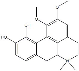 4H-Dibenzo[de,g]quinolinium,5,6,6a,7-tetrahydro-10,11-dihydroxy-1,2-dimethoxy-6,6-dimethyl-, (+)- 구조식 이미지