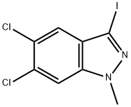 5,6-DICHLORO-3-IODO-1-METHYL-1H-INDAZOLE 구조식 이미지