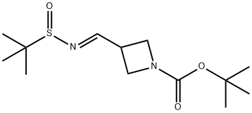 3-[(2-Methyl-propane-2-sulfinylimino)-methyl]-azetidine-1-carboxylic acid tert-butyl ester Structure