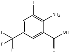 2-AMINO-3-IODO-5-(TRIFLUOROMETHYL)BENZOIC ACID 구조식 이미지