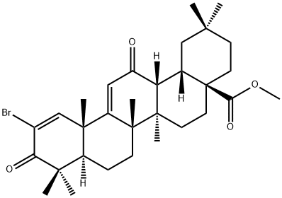 (4aS,6aR,6bS,8aR,12aR,14bS)-methyl 11-bromo-2,2,6a,6b,9,9,12a-heptamethyl-10,14-dioxo-1,2,3,4,4a,5,6,6a,6b,7,8,8a,9,10,12a,14,14a,14b-octadecahydropicene-4a-carboxylate Structure