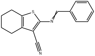 (E)-2-(benzylideneamino)-4,5,6,7-tetrahydrobenzo[b]thiophene-3-carbonitrile Structure