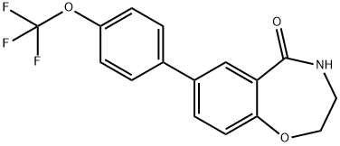 7-[4-(trifluoromethoxy)phenyl]-2,3,4,5-tetrahydro-1,4-benzoxazepin-5-one 구조식 이미지