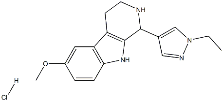 1-(1-ethylpyrazol-4-yl)-6-methoxy-2,3,4,9-tetrahydro-1H-pyrido[3,4-b]indole:hydrochloride 구조식 이미지