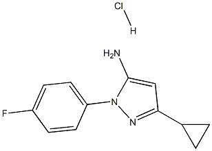 5-cyclopropyl-2-(4-fluorophenyl)pyrazol-3-amine:hydrochloride 구조식 이미지