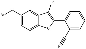 2-(3-bromo-5-(bromomethyl)benzofuran-2-yl)benzonitrile 구조식 이미지