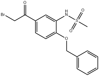 2-Bromo-1-[4-phenylmethoxy-3-[(methylsulfonyl)amino]phenyl]ethanone Structure