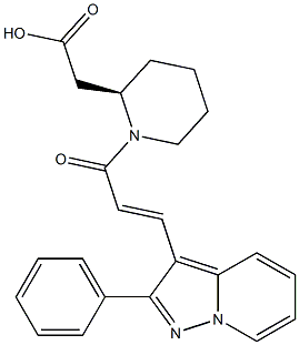 2-Piperidineaceticacid, 1-[(2E)-1-oxo-3-(2-phenylpyrazolo[1,5-a]pyridin-3-yl)-2-propen-1-yl]-,(2R)- 구조식 이미지