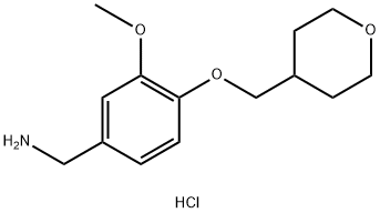 [3-Methoxy-4-(oxan-4-ylmethoxy)phenyl]methanamine hydrochloride 구조식 이미지