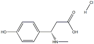 (S)-3-(4-hydroxy-phenyl)-3-(methylamino)-propanoic acid HCl Structure