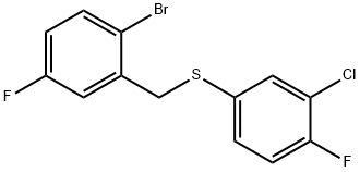 (2-BROMO-5-FLUOROBENZYL)(3-CHLORO-4-FLUOROPHENYL)SULFANE 구조식 이미지