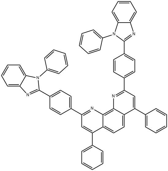 4,7-Diphenyl-2,9-bis(4-(1-phenyl-1H -benzo[d ]imidazol-2-yl)phenyl)-1,10-phenanthroline 구조식 이미지