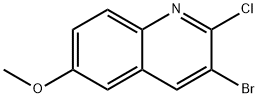 3-Bromo-2-chloro-6-methoxy-quinoline 구조식 이미지