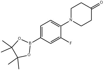 (3-FLUORO-4-(4-OXOPIPERIDIN-1-YL)PHENYL)BORONIC ACID PINACOL ESTER Structure