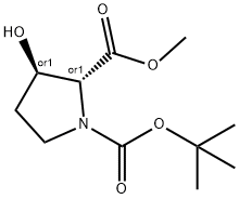 BOC-(2S,3S)-3-HYDROXYPYRROLIDINE-2-CARBOXYLIC ACID METHYL ESTER 구조식 이미지