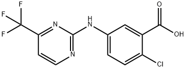 Benzoic acid, 2-chloro-5-[[4-(trifluoromethyl)-2- pyrimidinyl]amino]- Structure