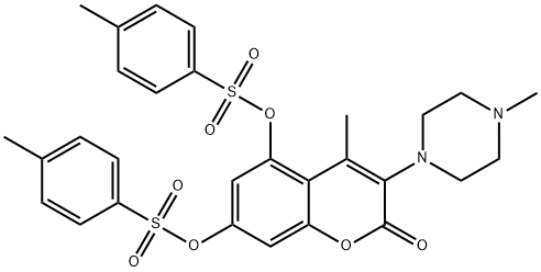 4-methyl-3-(4-methylpiperazin-1-yl)-2-
oxo-2H-chromene-5,7-diyl bis(4-methylbenzenesulfonate) Structure