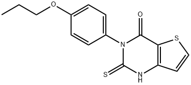 Thieno[3,2-d]pyrimidin-4(1H)-one, 2,3-dihydro-3-(4-propoxyphenyl)-2-thioxo- Structure