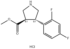 trans-methyl 4-(2,4-difluorophenyl)pyrrolidine-3-carboxylate hydrochloride Structure