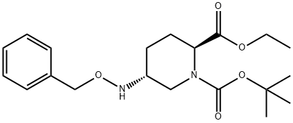 (2S,5R)-5-(benzyloxyamino)piperidin-1,2-dicarboxylic acid 1-tert-butyl ester 2-ethyl ester 구조식 이미지