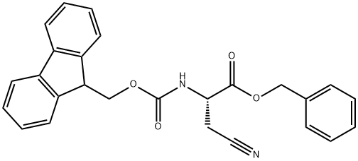 (S)-Benzyl 2-((((9H-fluoren-9-yl)methoxy)carbonyl)amino)-3-cyanopropanoate Structure