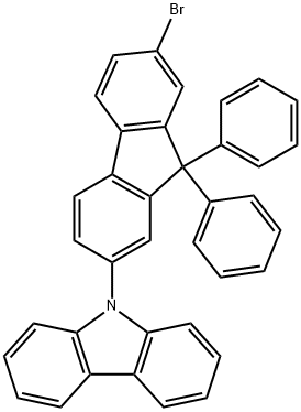 9H-Carbazole, 9-(7-bromo-9,9-diphenyl-9H-fluoren-2-yl)- 구조식 이미지